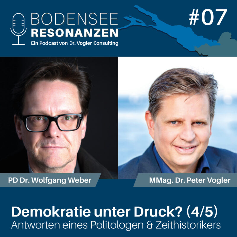 Podcast 07 Demokratie 4von5 800x800 - Ist die Demokratie unter Druck? - mit PD Prof. Dr. Wolfgang Weber, MA, MAS; Zeithistoriker (Reihe "Demokratie", Teil 4/5)